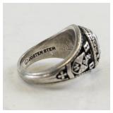 Grace High School Sterling Silver Personalized Class Ring. Size 4.5