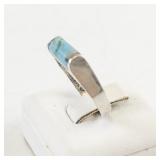 Sterling Silver and Turquoise Ring Size 7.75 Stamped 925
