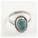 Turquoise Sterling Silver 925 Taxco Ring Size 5
