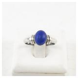 Sterling Silver Lapis Lazuli Ring. Size 5.5
