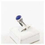 Sterling Silver Lapis Lazuli Ring. Size 5.5