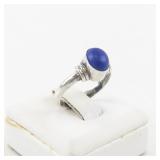 Sterling Silver Lapis Lazuli Ring. Size 5.5