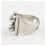 Beau Mark Modernist Design Sterling Silver Ring. Size 5-6Â 