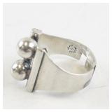 Beau Mark Modernist Design Sterling Silver Ring. Size 5-6Â 