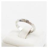 Silver Tone Domed Base Metal Band Ring