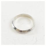 Silver Tone Domed Base Metal Band Ring