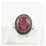 Sterling Silver 925 Ruby Ring Size 6.75