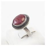Sterling Silver 925 Ruby Ring Size 6.75