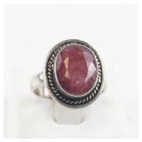 Sterling Silver 925 Ruby Ring Size 6.75