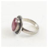 Sterling Silver 925 Ruby Ring Size 6.75