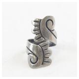 A. Cazares Signed Sterling Silver 925 Wrap Ring. Size 6-7