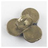 Coral and Turquoise Chip Mosaic Brass Ring Size 6-7