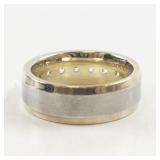 ArtCarved Sterling Silver (Vermeil) Band Ring with Channel Set CZ