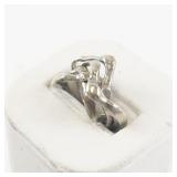 800 Silver Puzzle Ring. Size 6.
