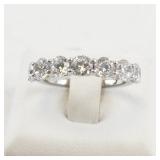 ArtCarved Ladies Sterling SilverÂ 7-Stone CZ Band. Size 7