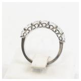 ArtCarved Ladies Sterling SilverÂ 7-Stone CZ Band. Size 7