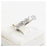 ArtCarved Ladies Sterling SilverÂ 7-Stone CZ Band. Size 7