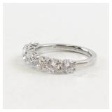 ArtCarved Ladies Sterling SilverÂ 7-Stone CZ Band. Size 7