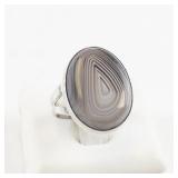 Sterling Silver Agate Ring. Size 6