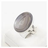 Sterling Silver Agate Ring. Size 6