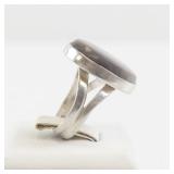 Sterling Silver Agate Ring. Size 6
