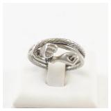 Sterling Silver Ring with Fist and Hand Motif Size 7