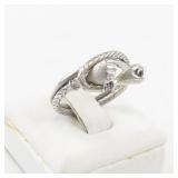 Sterling Silver Ring with Fist and Hand Motif Size 7