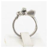 Sterling Silver Ring with Fist and Hand Motif Size 7