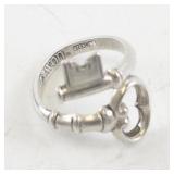 Sterling Silver Key Wray Design Ring. Size 6-7