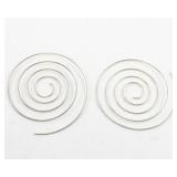 Pair of Sterling Silver Spiral Wire Hoop Earrings