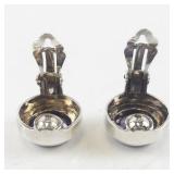 Pair of Sterling Silver Amethyst Clip-On Earrings