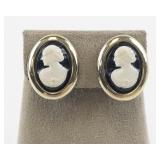 Sarah Cov Vintage Cameo Clip-On Earrings