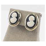Sarah Cov Vintage Cameo Clip-On Earrings