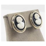 Sarah Cov Vintage Cameo Clip-On Earrings
