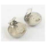 Sterling Silver Turquoise Clip-On Earrings.