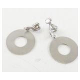 Wells Sterling Silver Vintage Etched Screwback Dangle Earrings