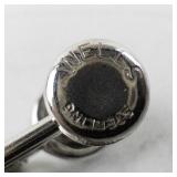 Wells Sterling Silver Vintage Etched Screwback Dangle Earrings