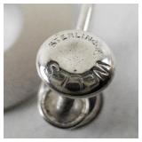 Wells Sterling Silver Vintage Etched Screwback Dangle Earrings