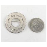 Wells Sterling Silver Round Etched Brooch Pin