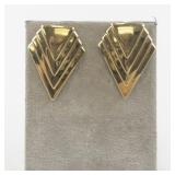 Pair of Vintage Gold Tone Geometric Earrings