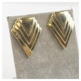 Pair of Vintage Gold Tone Geometric Earrings
