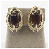 Sarah Coventry Gold Tone Clip-On Earrings with Red Gemstones