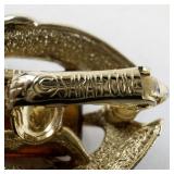 Sarah Coventry Gold Tone Clip-On Earrings with Red Gemstones