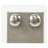 Pair of Silver-Tone Domed Stud Earrings