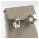 Sterling Silver Minimalist Hoop Post Earrings