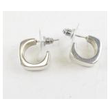 Sterling Silver Minimalist Hoop Post Earrings