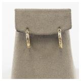 Pair of Vermeil (Sterling Silver) Textured Hoop Earrings.