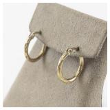 Pair of Vermeil (Sterling Silver) Textured Hoop Earrings.