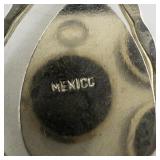 Mexico Silver Plated Teardrop Dangle Earrings with Created Pearl Accents