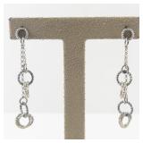 Sterling Silver Abstract Spiral Dangle Earrings